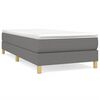 vidaXL Box Spring Bed Frame Dark Grey Twin Fabric (US Only)