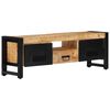 vidaXL TV Cabinet | Natural Wood | Solid Mango Wood, Powder-Coated Iron | Medium