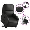 vidaXL Stand up Recliner Chair Black Real Leather