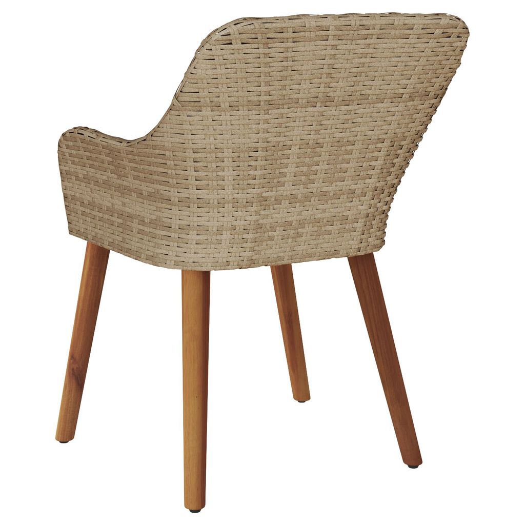 vidaXL Garden Chairs with Cushions 2 pcs Beige Poly Rattan