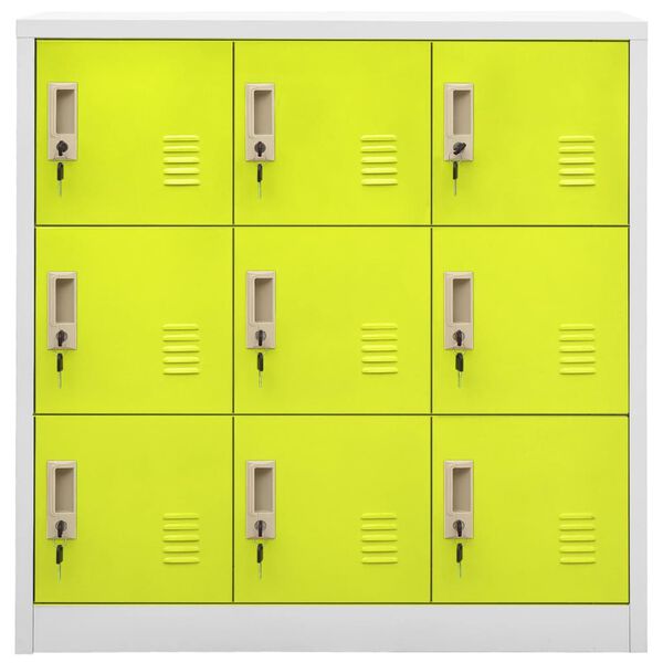 vidaXL Locker Cabinets 2 pcs Light Grey and Green 90x45x92.5 cm Steel