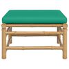 vidaXL Garden Footstool with Green Cushion Bamboo