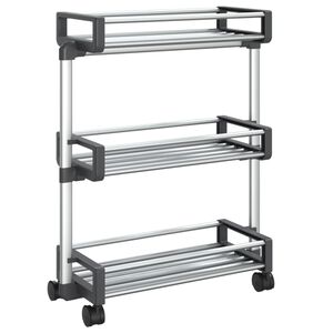 vidaXL Storage Trolley 59x20x75 cm Aluminium