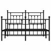 vidaXL Metal Bed Frame without Mattress with Footboard Black 150x200cm