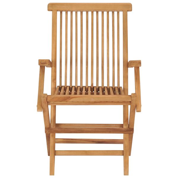 vidaXL Garden Chairs with Black Cushions 2 pcs Solid Teak Wood