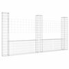 vidaXL U-shape Gabion Basket with 3 Posts Iron 260x20x150 cm