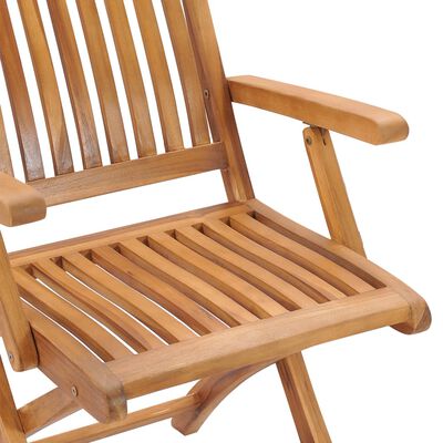 vidaXL Garden Chairs 2 pcs with Red Cushions Solid Teak Wood