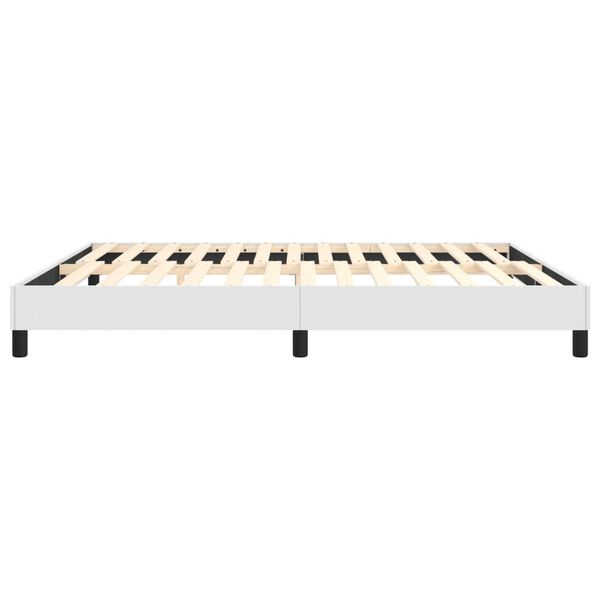 vidaXL Bed Frame without Mattress White King Faux Leather (US Only)