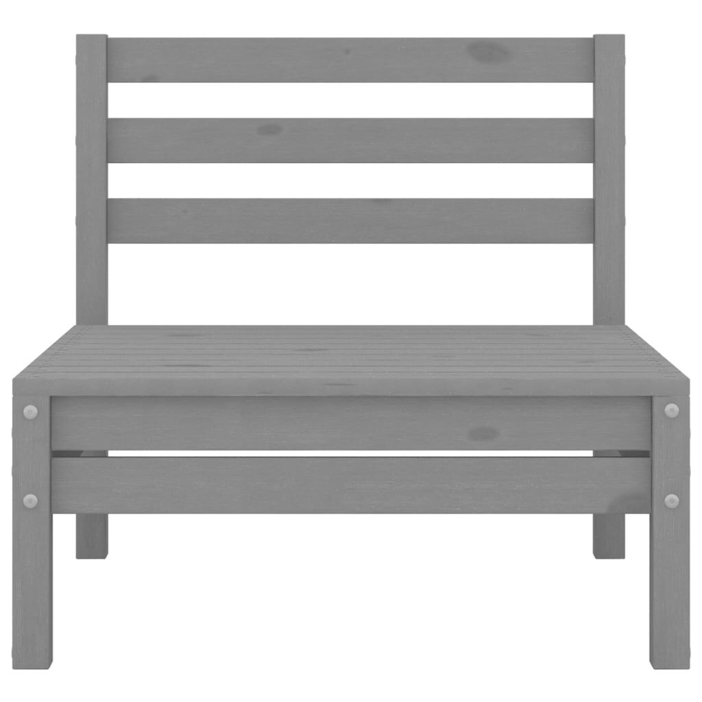 vidaXL Garden 2-Seater Sofa Grey Solid Pinewood