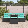 vidaXL Garden Sofa Set 5 pcs Black and blue 100 x 55 x 73 cm