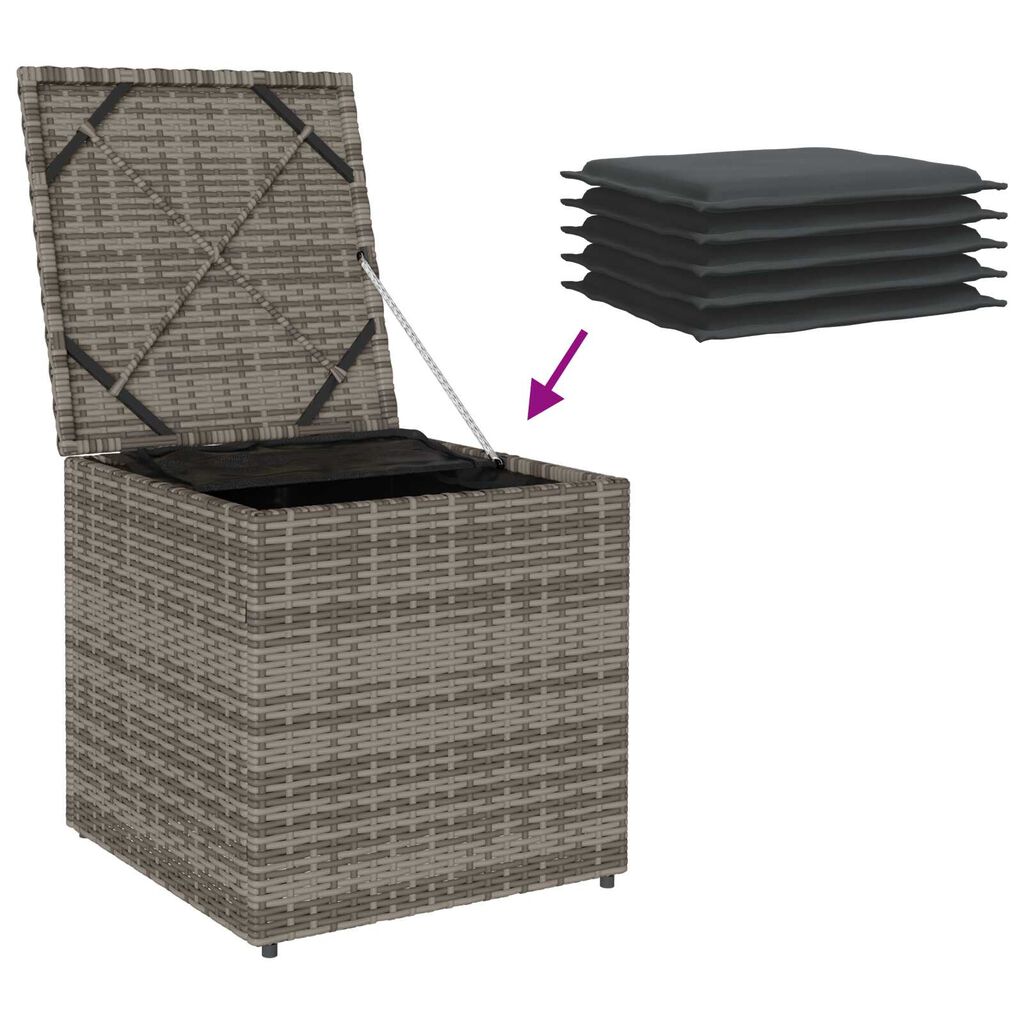 vidaXL Outdoor Storage Box Grey and Dark Grey Rattan Large Storage