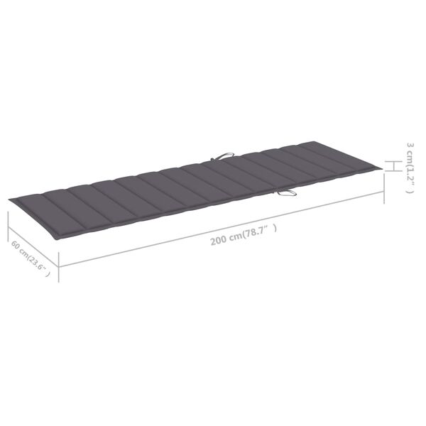vidaXL Garden Sun Lounger with Cushion Solid Acacia Wood