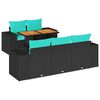 vidaXL 6 Piece Garden Sofa Set with Cushions Black Poly Rattan