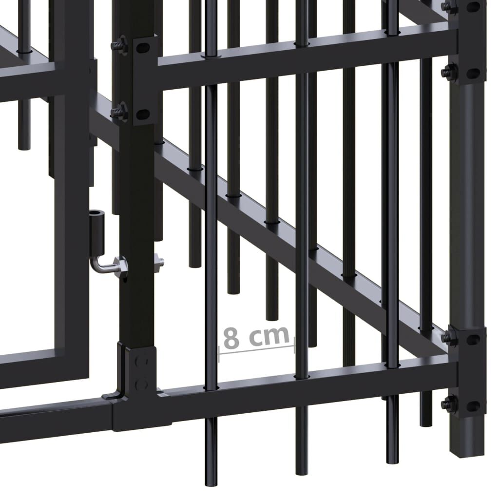 vidaXL Outdoor Dog Kennel Steel 3.69 m²