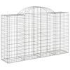vidaXL Arched Gabion Baskets 3 pcs 200x50x120/140 cm Galvanised Iron