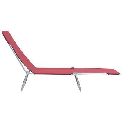 vidaXL Folding Sun Loungers 2 pcs Steel and Fabric Red