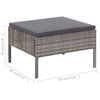 vidaXL 6 Piece Garden Lounge Set with Cushions Poly Rattan Grey