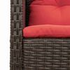 vidaXL Garden Sofa Set with Cushion 6 pcs Brown and Red Poly Rattan