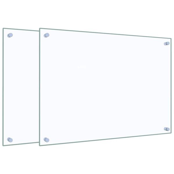 vidaXL Kitchen Backsplashes 2 pcs Transparent 70x50 cm Tempered Glass