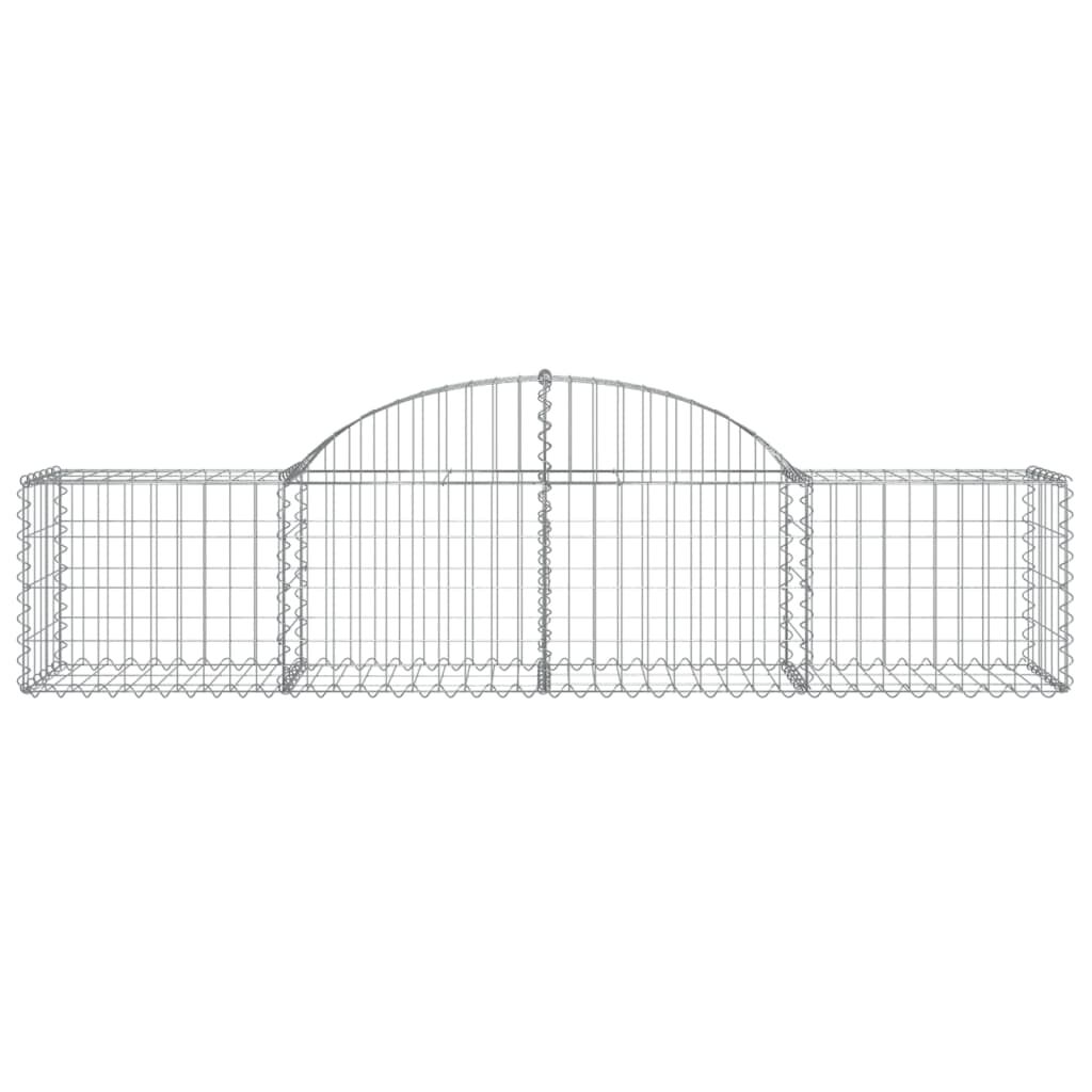 vidaXL Arched Gabion Baskets 3 pcs 200x50x40/60 cm Galvanised Iron