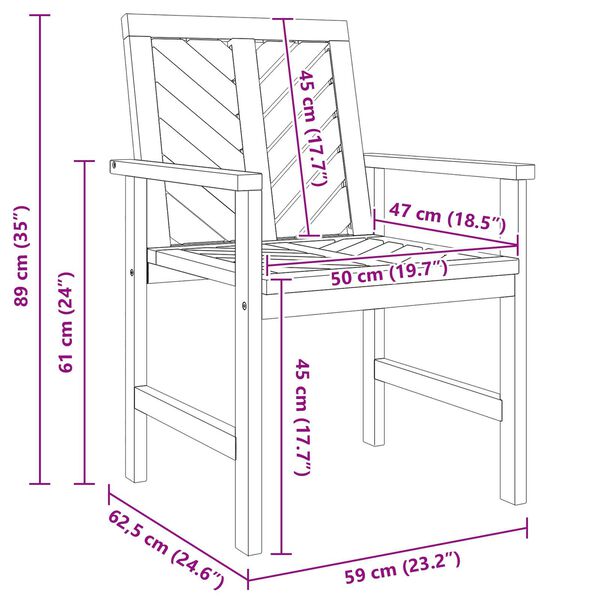 vidaXL 3 Piece Garden Lounge Set Solid Wood Acacia