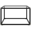 vidaXL Coffee Table Black with Tempered Glass 60x60x35 cm