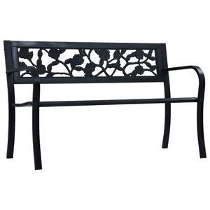 vidaXL Garden Bench 125 cm Black Steel