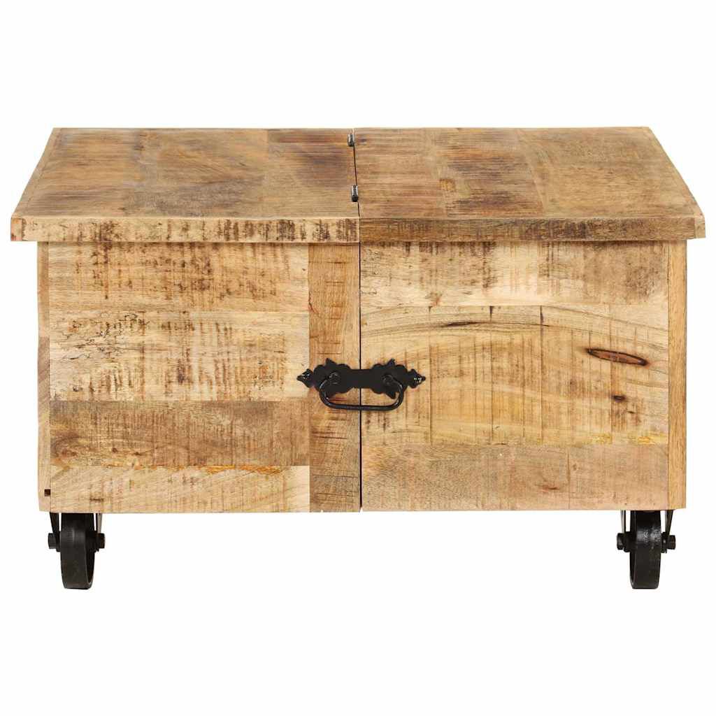 vidaXL Coffee Table Rough Mango Wood 70x70x40 cm