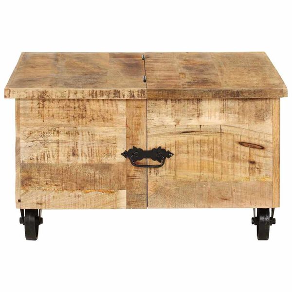 vidaXL Coffee Table Rough Mango Wood 70x70x40 cm