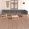 vidaXL 8 Piece Garden Lounge Set with Cushions Solid Pinewood