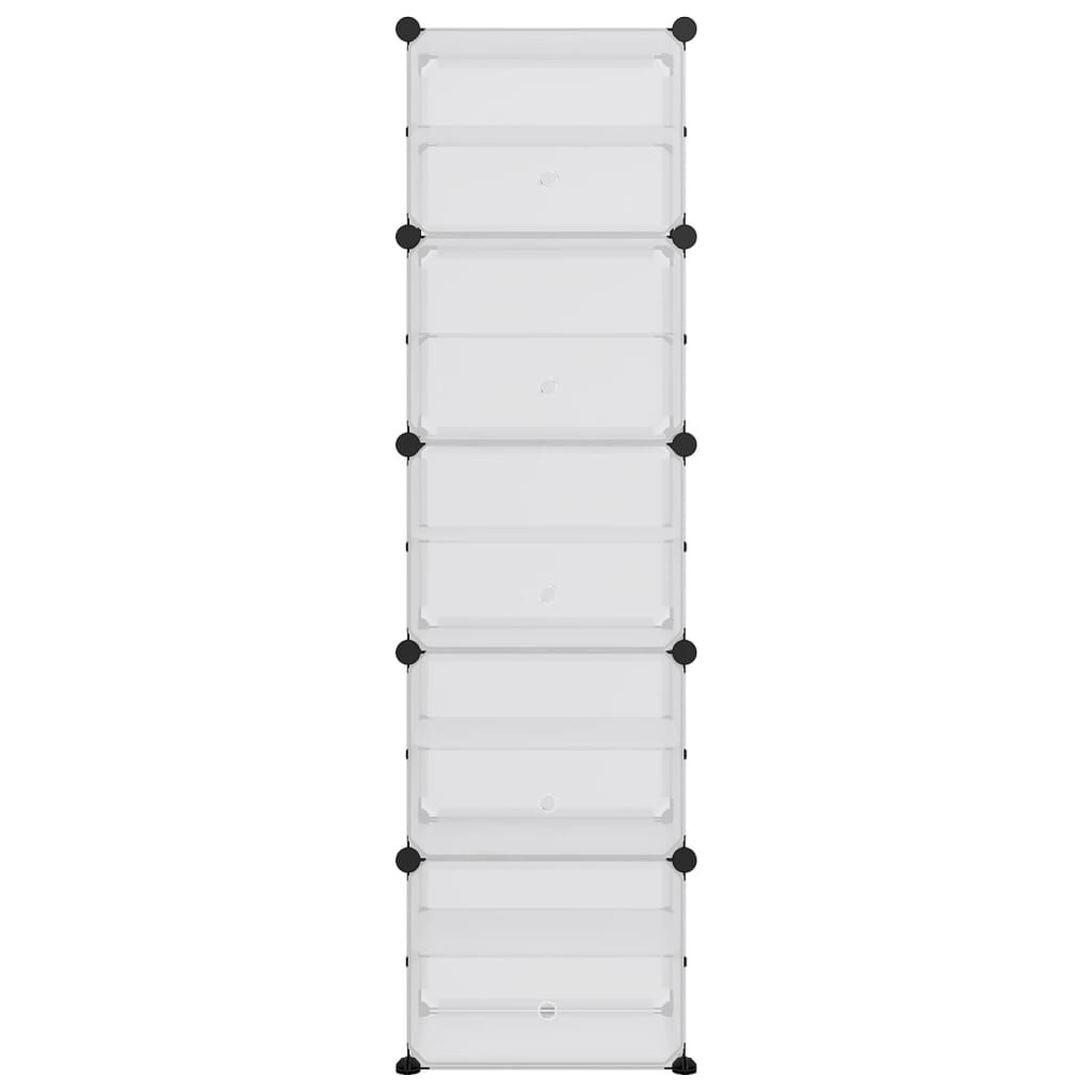 vidaXL Shoe Rack Transparent 44x31.5x153.5 cm PP