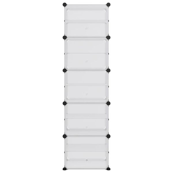 vidaXL Shoe Rack Transparent 44x31.5x153.5 cm PP
