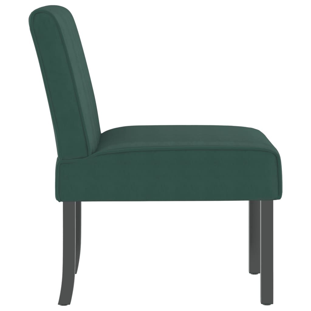 vidaXL Slipper Chair Dark Green Velvet