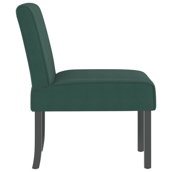 vidaXL Slipper Chair Dark Green Velvet