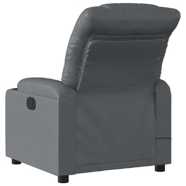 vidaXL Massage Recliner Chair Grey Faux Leather