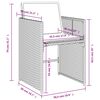 vidaXL 17 Piece Garden Dining Set with Cushions Grey Poly Rattan