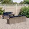 vidaXL Garden Sofa Set with Cushion 8 pcs Grey Poly rattan
