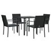 vidaXL 5 Piece Garden Dining Set with Cushions Poly Rattan and Steel