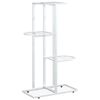 vidaXL 4-Floor Flower Stand 43x22x76 cm White Metal