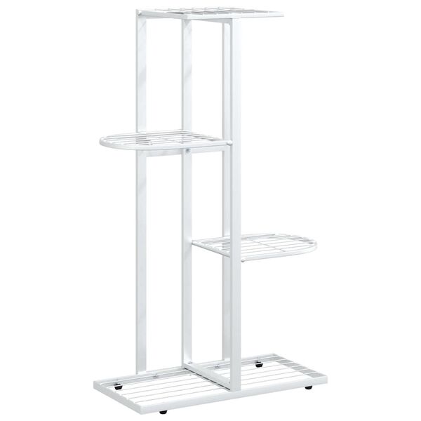 vidaXL 4-Floor Flower Stand 43x22x76 cm White Metal