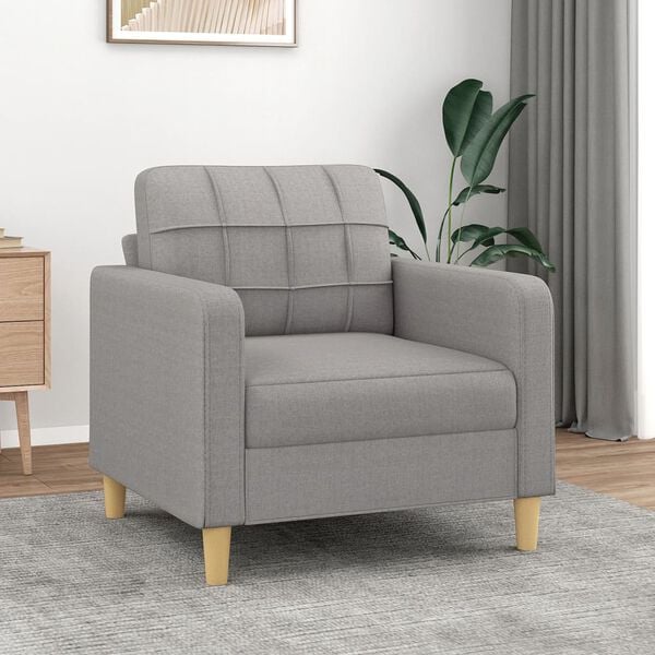 vidaXL Sofa Chair Light Grey 60 cm Fabric