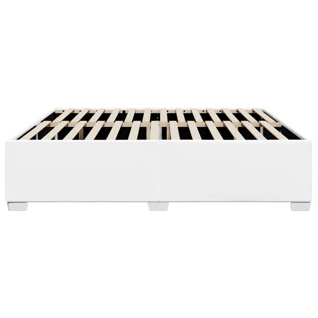 vidaXL Bed Frame without Mattress White California King Faux Leather