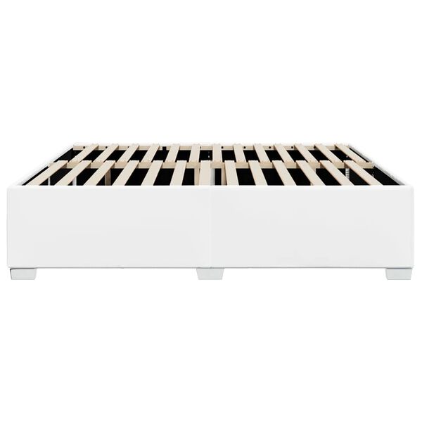 vidaXL Bed Frame without Mattress White California King Faux Leather