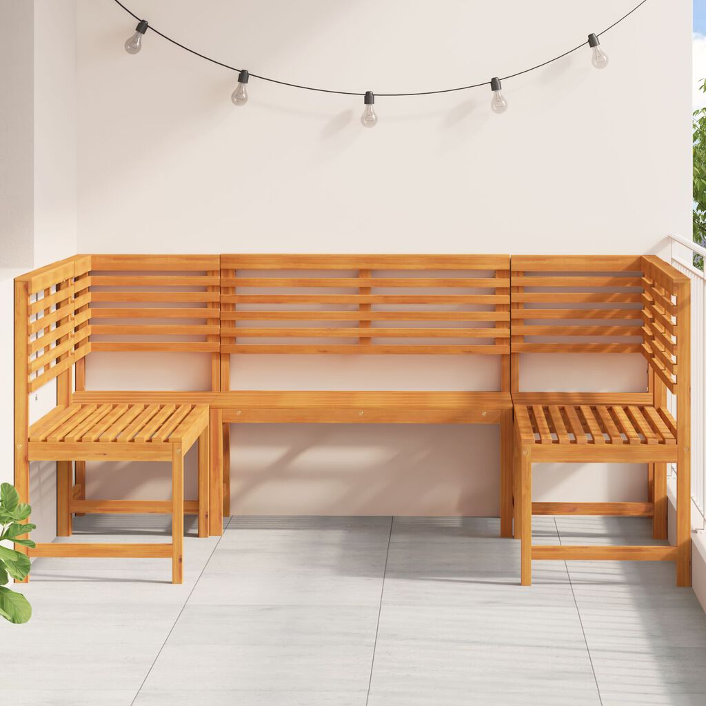 vidaXL 5-Piece Acacia Wood Garden Bench Set