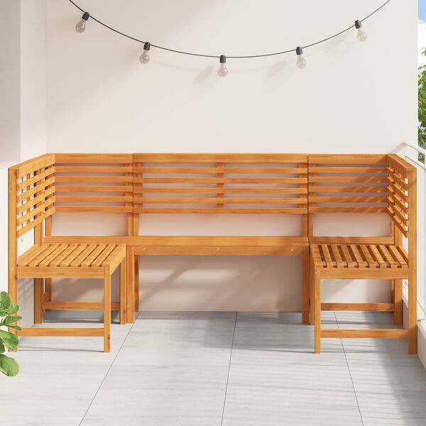 vidaXL 5-Piece Acacia Wood Garden Bench Set