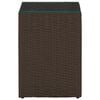 vidaXL Side Table with Glass Top Brown 35x35x52 cm Poly Rattan