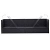vidaXL Garden Bed with Cushion and Pillow Poly Rattan Black