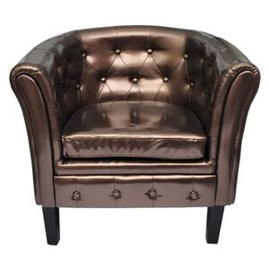 vidaXL Tub Chair Brown Faux Leather