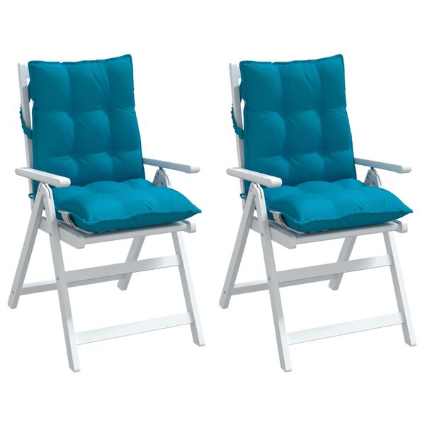 vidaXL Lowback Chair Cushions 2 pcs Light Blue Oxford Fabric