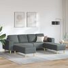Sofa Set 3 pcs Dark grey Fabric